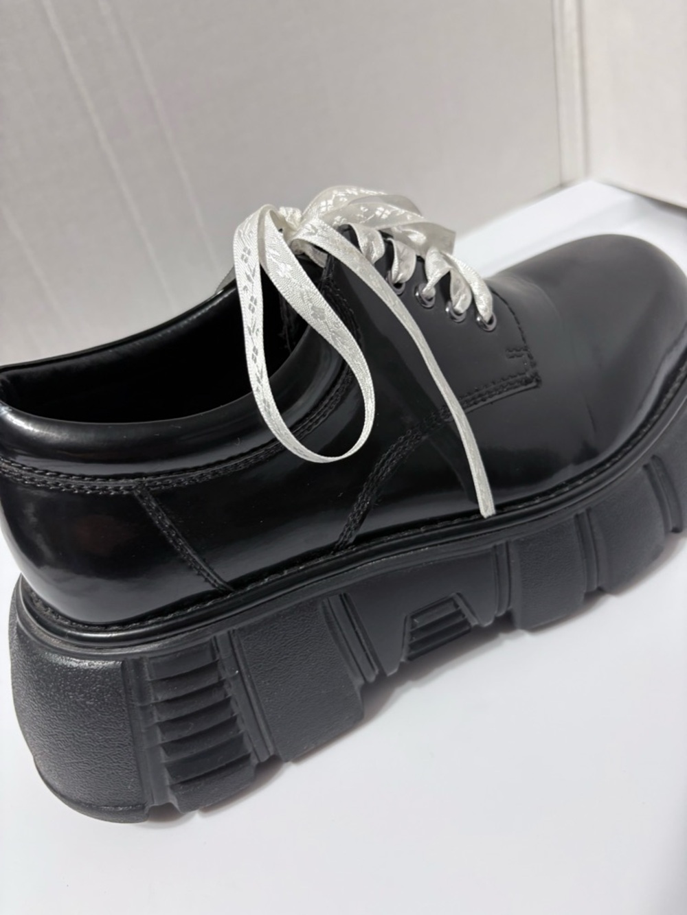 Jeffrey Campbell Black Barge Chunky Platform Oxford Shoes  Lace Up Punk Grunge 9 - Picture 13 of 16